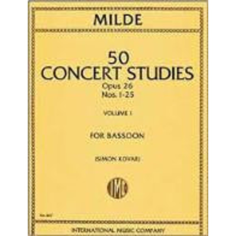 50 Concert Studies, Op. 26 – Volume I – Bassoon – Milde/Kovar