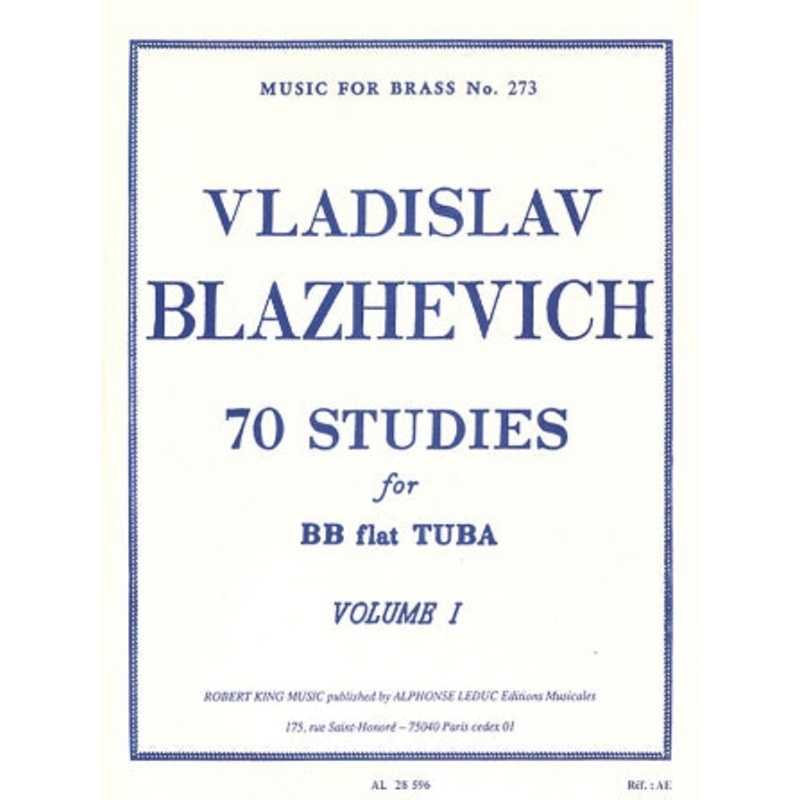 70 Studies for BB-flat Tuba – Volume I – Blazhevich