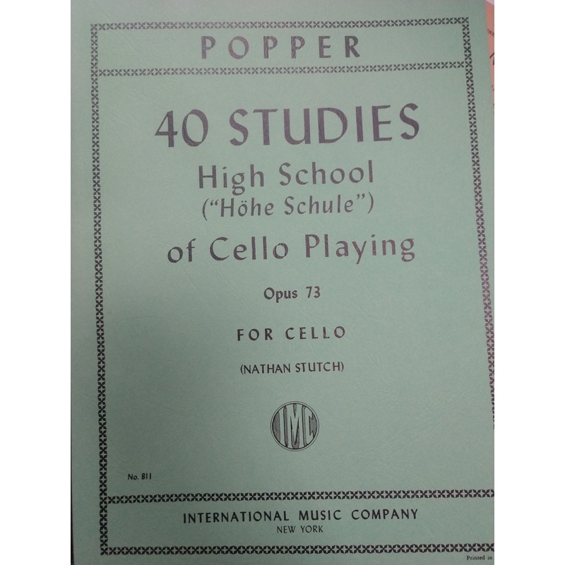 40 Studies High School of Cello Playing, Op. 73 – for Cello – Popper/Stutch