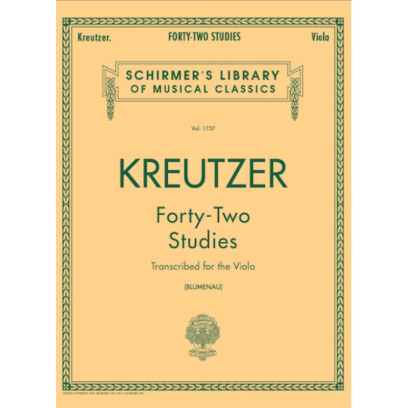 42 Studies Transcribed for the Viola – Kreutzer