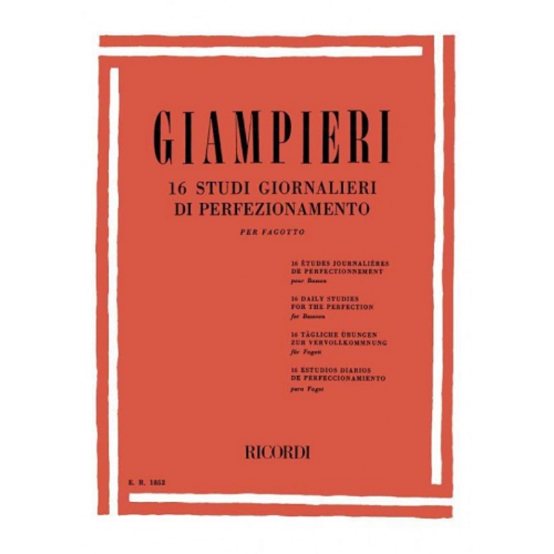 16 Daily Studies for the Perfection for the Bassoon by Alamiro Giampieri