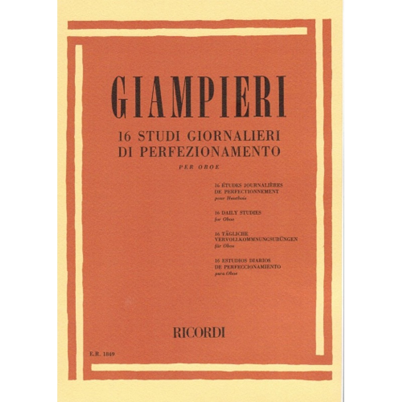 16 Studi Giornaleri Perfezionamento for Oboe by Alamiro Giamperi