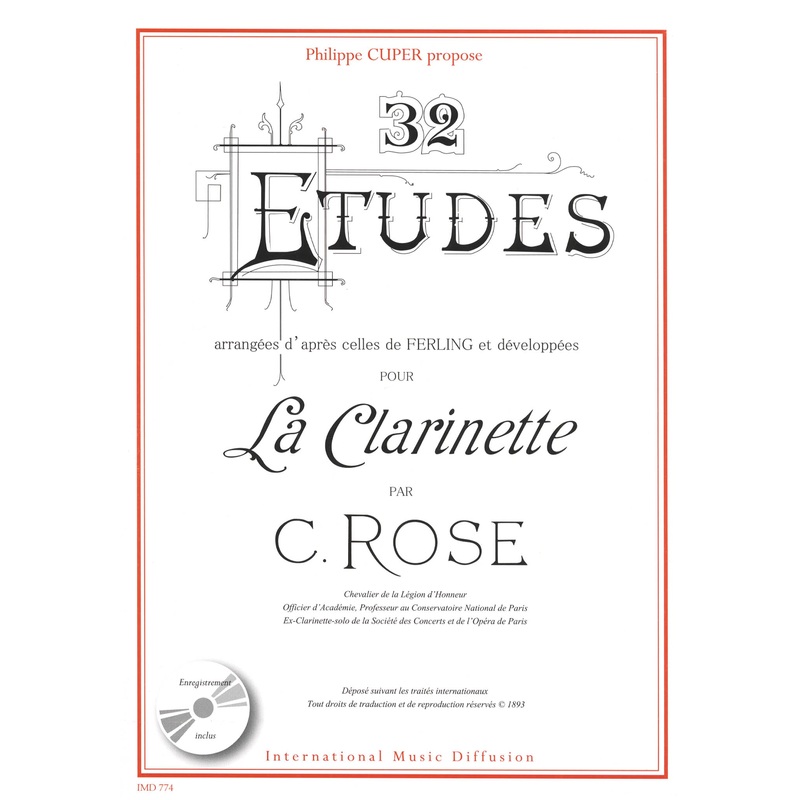 32 Etudes Pour La Clarinette w/CD