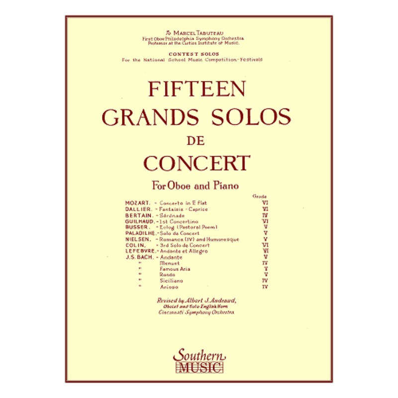 15 Grand Solos De Concert for Oboe & Piano by Albert Andraud – Hl03770181