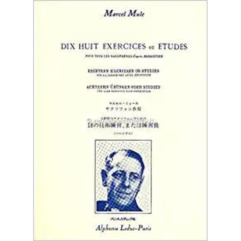 18 Exercices Ou Etudes D’Apres Berbiguier Tous Saxophones Arranged by Marcel Mule – 524-02096