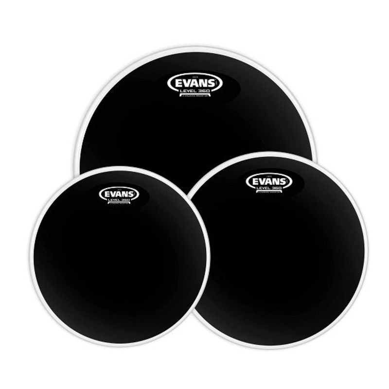 Evans Black Chrome Tom Head Pack – Fusion – 10, 12, 14